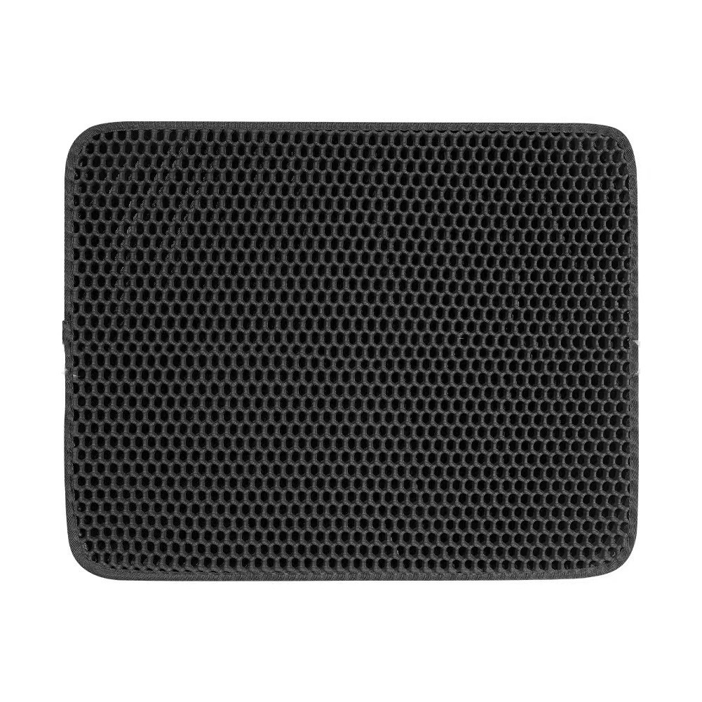 Black double-layer cat litter mat