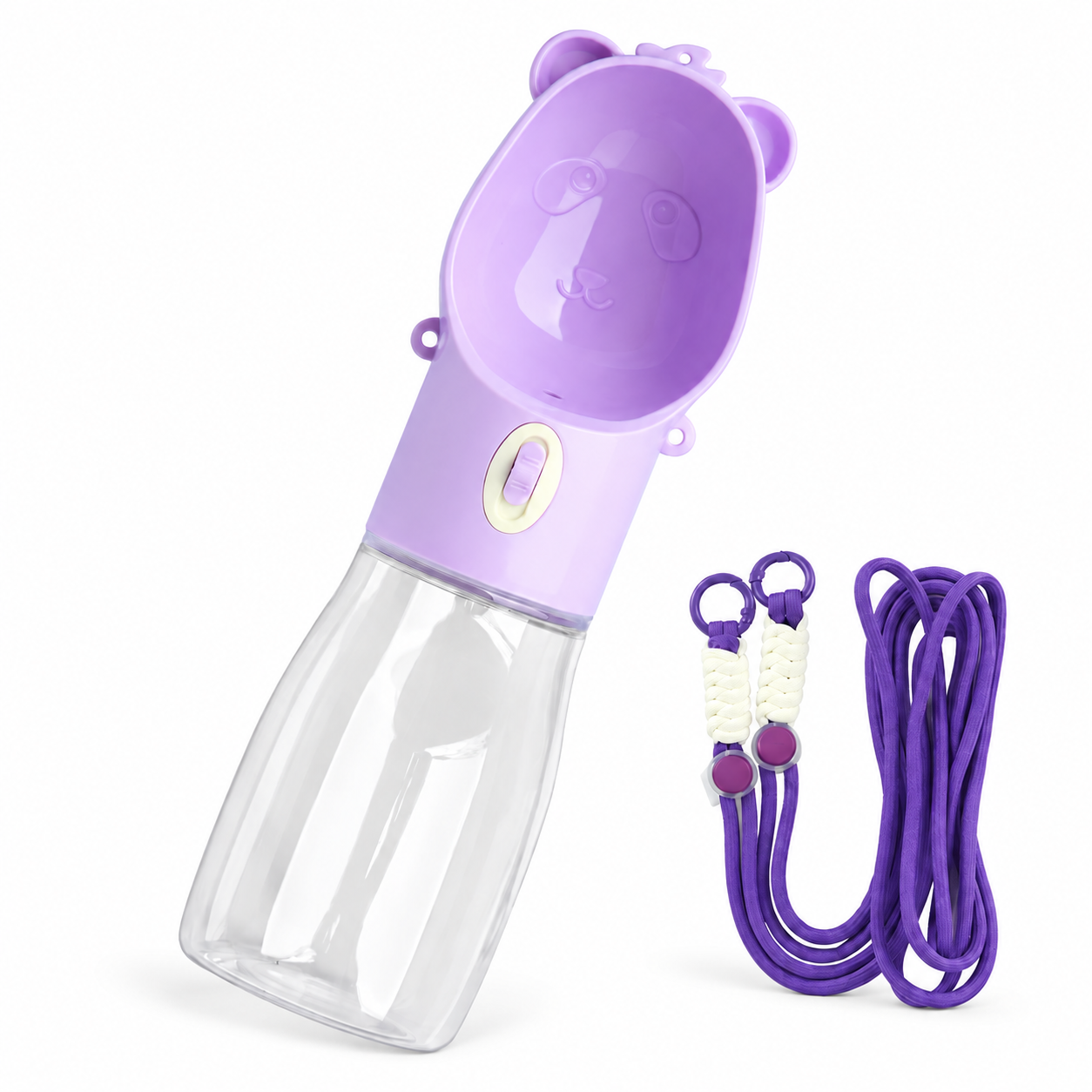 Purple 380 ml portable pet water bottle